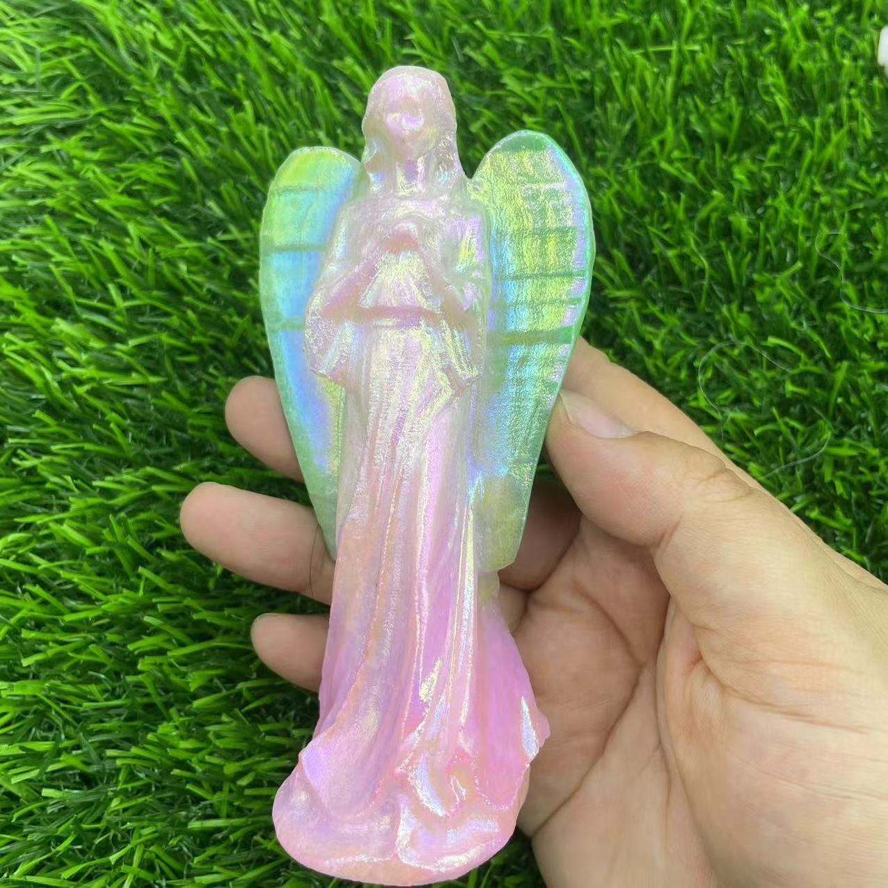 wholesale 12cm natural stones healing gemstone Crystal big angels Carving Crafts Crystal gifts aura crystal angel