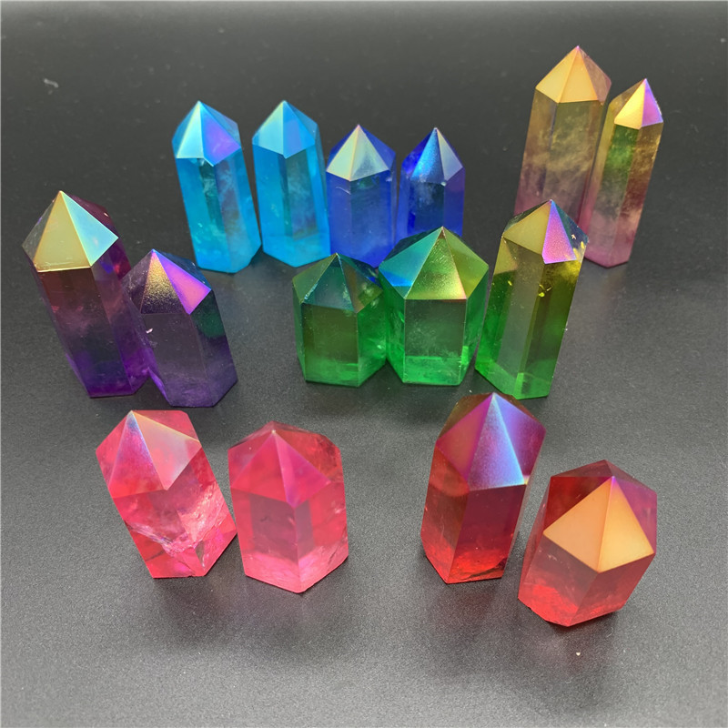 colorful irregular size Natural Crystal aura quartz points healing crystal stones crystal towers