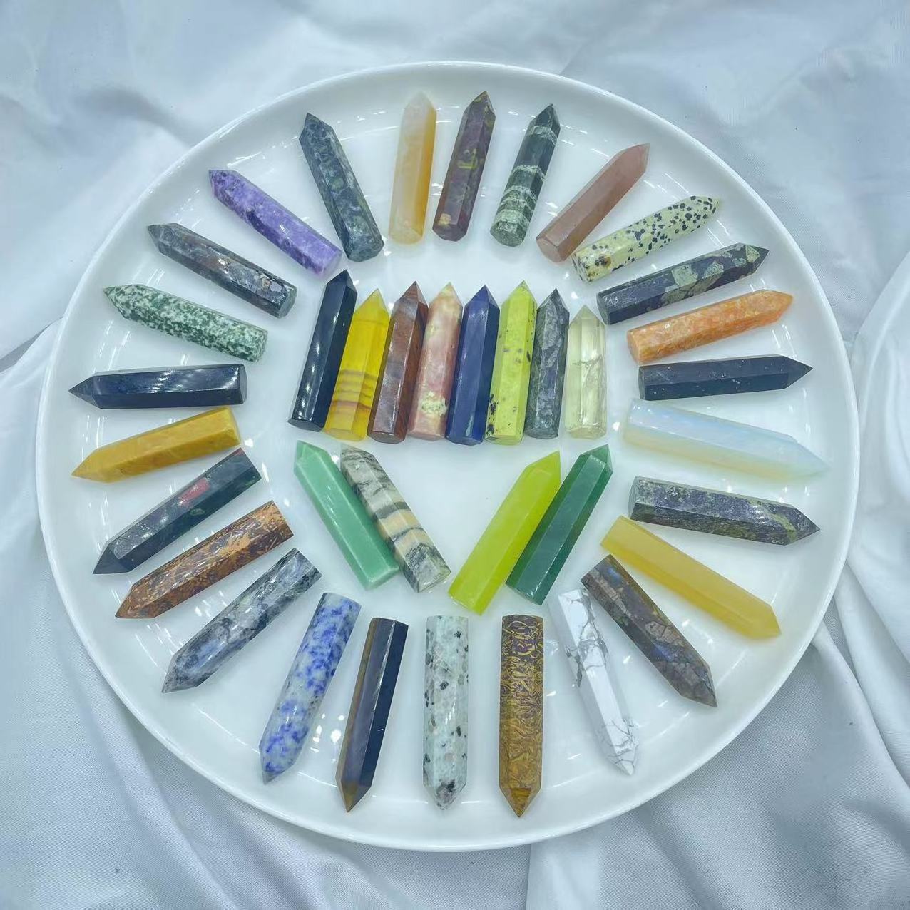 5-6cm Natural crystal healing stones crystal points hand cut multi materials available pocket stones crystal tower bulk