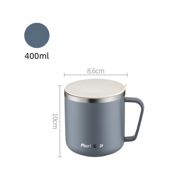 Wholesale Bulk 400ml double wall stainless steel water bottles 304 Thermos Milk tea cup coffee mug cup with handle