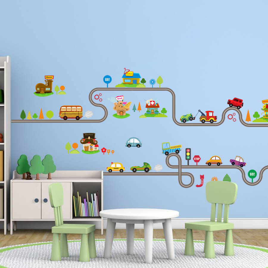 Cartoon car children bedroom kindergarten wall stickers stickers for children decoration