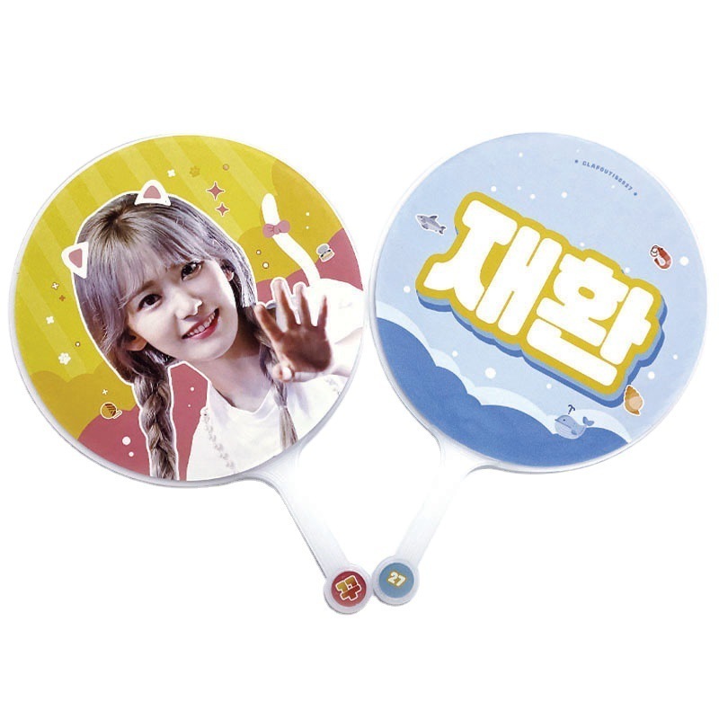 kPOP Clear Picket Hand Fans K-pop Yourself Custom Photo Printed Hand Fans Round Plastic Fan Picket