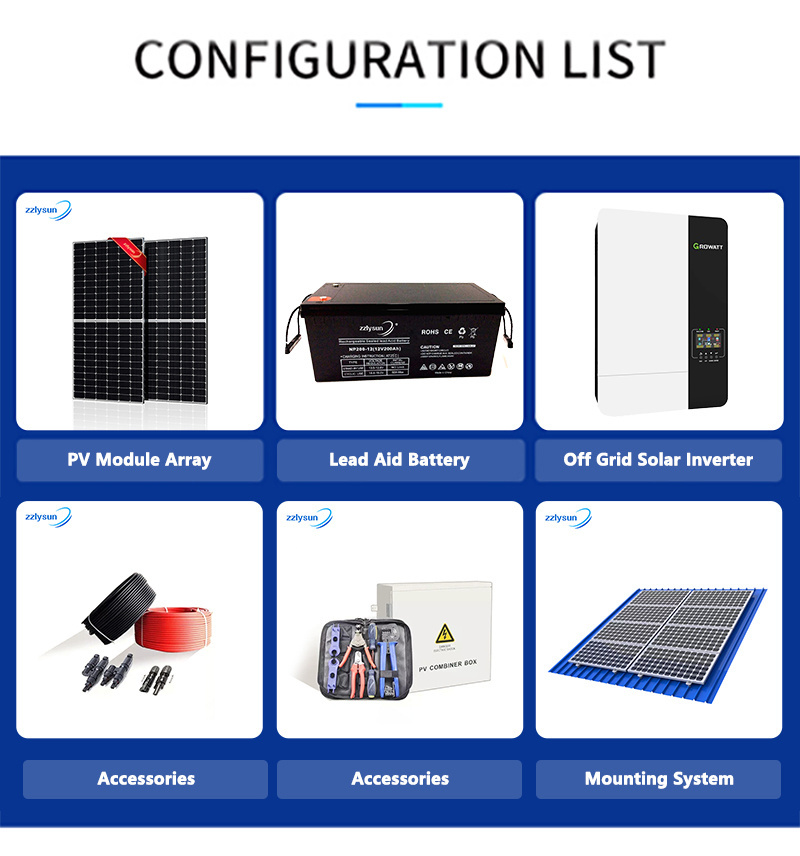 Solar Power Station Growatt 5-10Kw Solar Kit Off Grid Solar Power System For Solar Battery House System