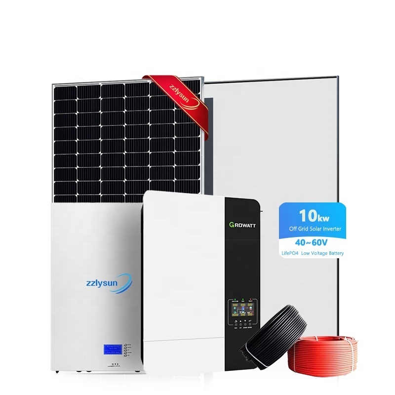 Solar Power Station Growatt 5-10Kw Solar Kit Off Grid Solar Power System For Solar Battery House System