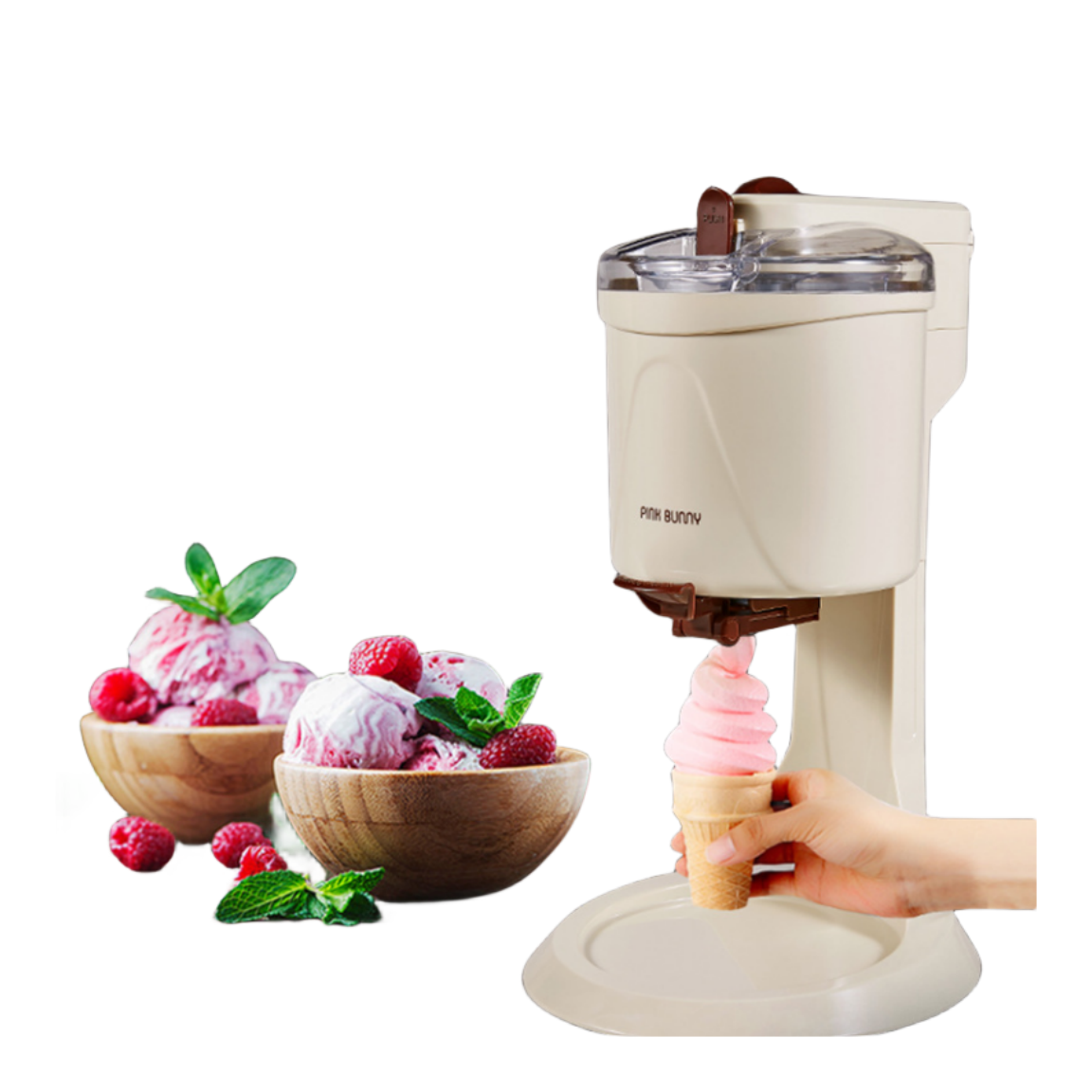 Home Mini Automatic Ice Cream Homemade Ice Cream Cone Machine Milkshake Machine Ice Cream Machine with Crushed Milk