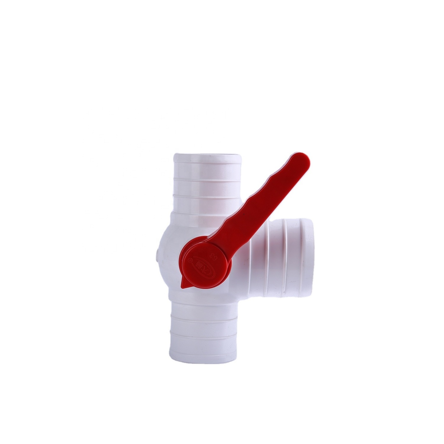 Suppliers Plastic Hose Fittings Connector Diameter On Both Sides  75mm*63mm 3 Inch To 2.5 Inch Three-Way Valve With Shut Off