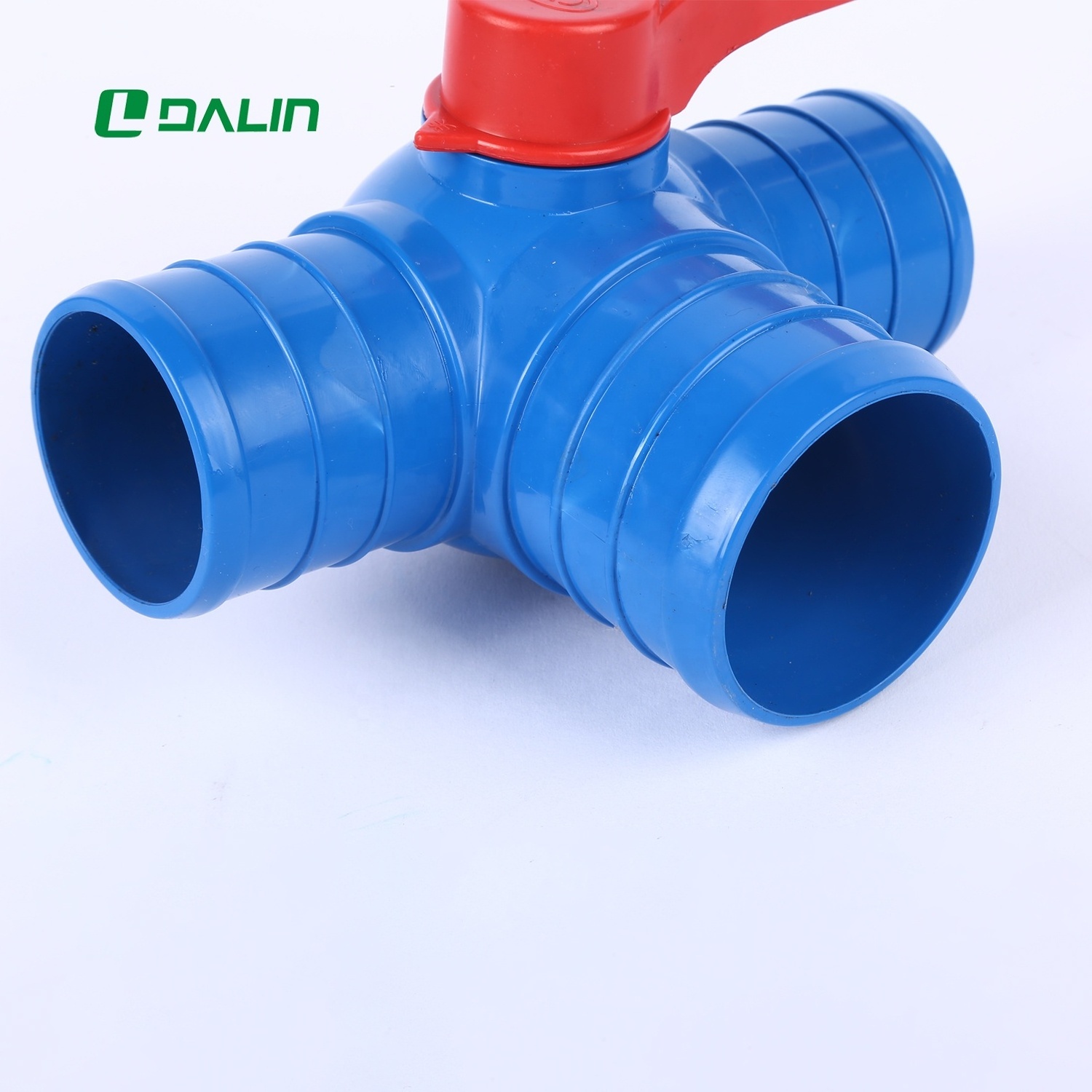 Suppliers Plastic Hose Fittings Connector Diameter On Both Sides  75mm*63mm 3 Inch To 2.5 Inch Three-Way Valve With Shut Off