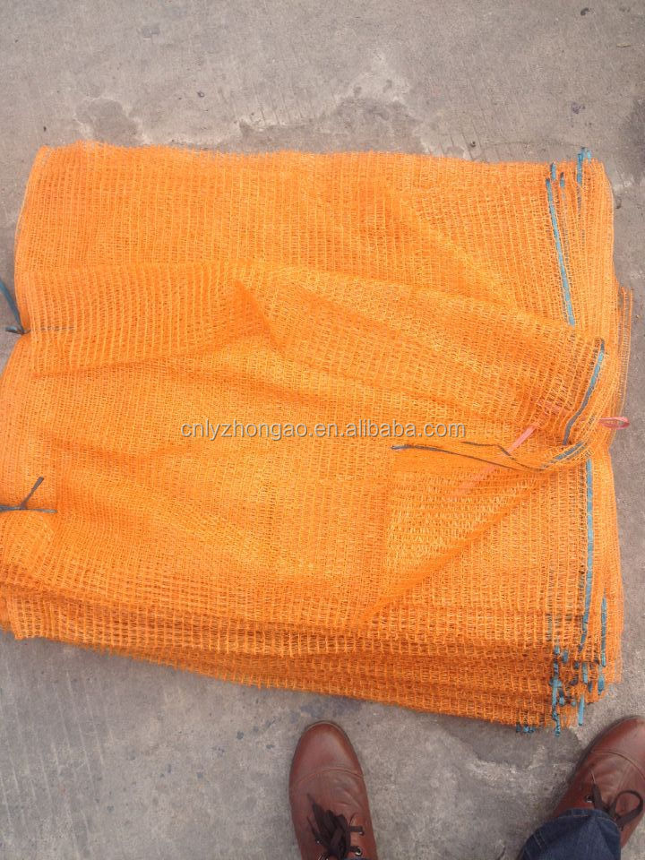 Algeria 40kg red orange vegetable pe knitted raschel net mesh bag 50*80