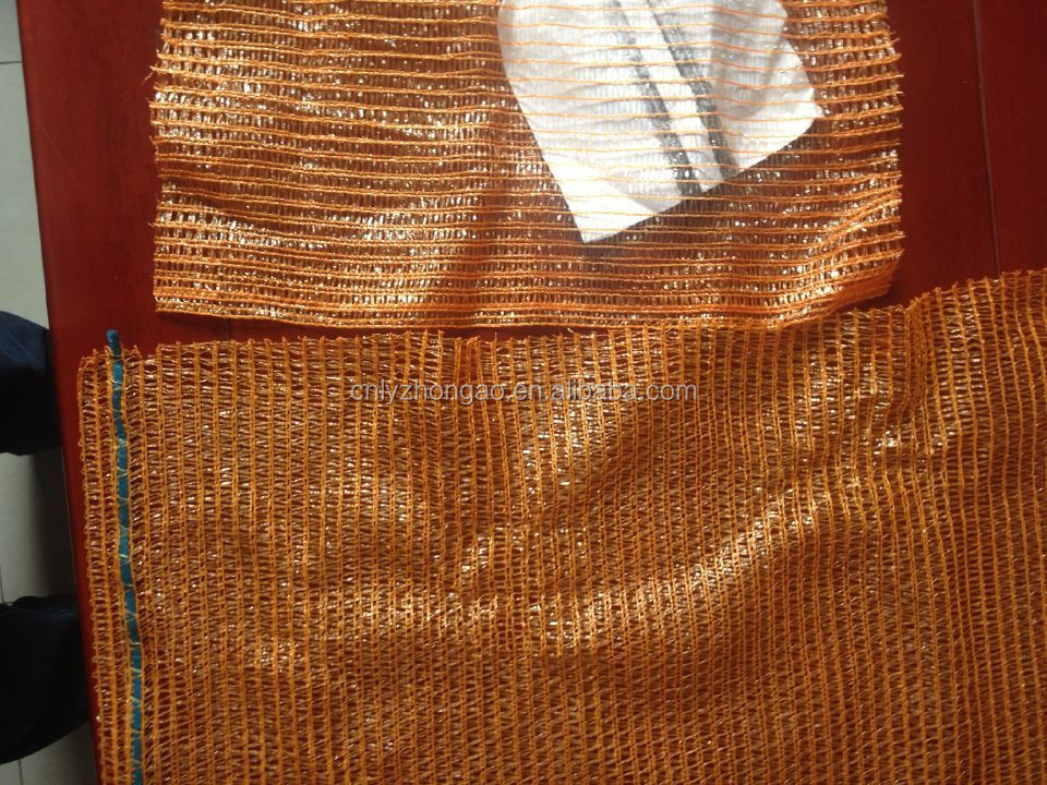 Algeria 40kg red orange vegetable pe knitted raschel net mesh bag 50*80