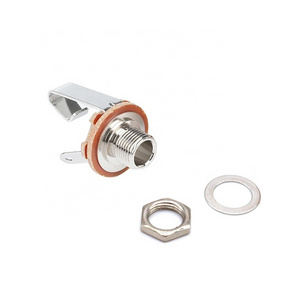 Guitar Input Jack 1/4" Mono TS Socket Connector 6.35mm Female Panel Mount Jack for Guitar Bass Speaker