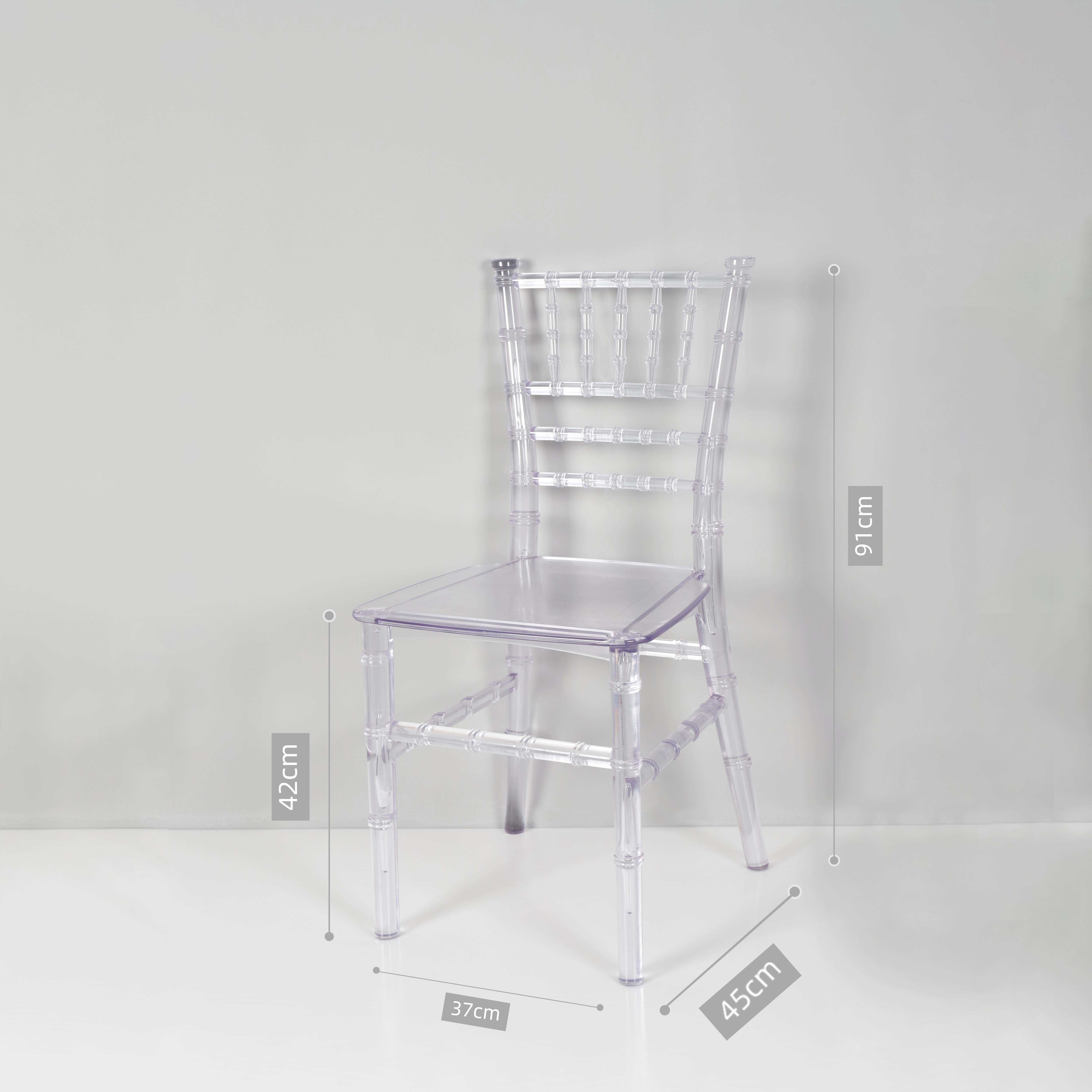 Fashion Banquet Hotel Event Wedding Outdoor Stacking Transparent Dining Chair Tiffany Clear Acrylic Crystal Chiavari Chairs