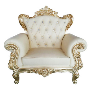 Hot Sale Hotel Lobby Furniture Wedding Banque Crown Throne Chair For Bride And Groom