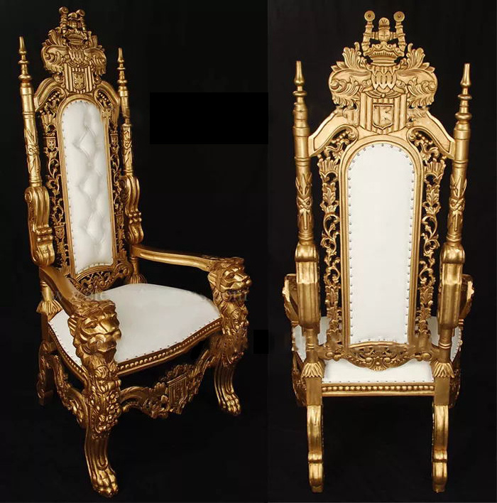 Hot Sale Royal Throne King Queen Party Hotel Banquet Golden Red Wedding Sofa Chairs