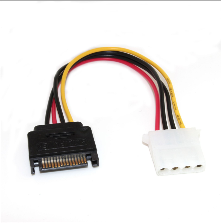 Factory price IDE 4Pin To Sata 15pin  Power Cable Sata 15 Pin Male To Dual Sata 4 pin Power Cable