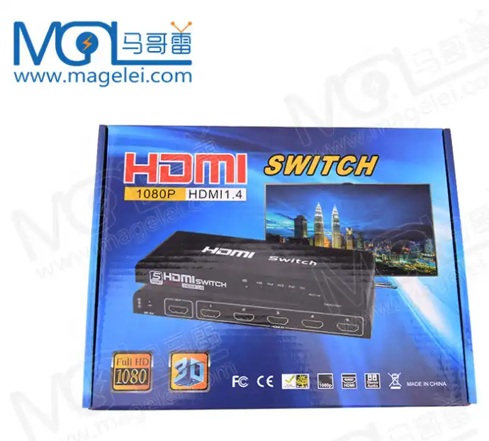 Magelei Hot Sale Metal Shell 5 Por Hdmi Switch Box 1080P 4K Hdmi Switch 5 In 1 Out HDMI Video Switcher 5X1