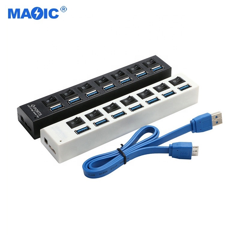 Computer hardware software USB 3.0 2.0 Hub Splitter AC Power Adapter ...