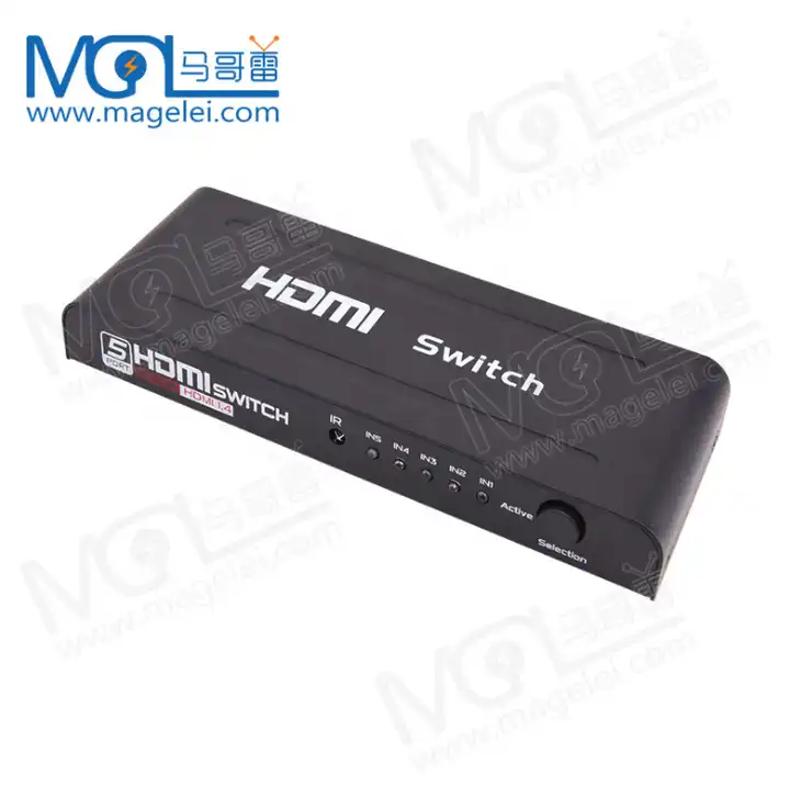 Magelei Hot Sale Metal Shell 5 Por Hdmi Switch Box 1080P 4K Hdmi Switch 5 In 1 Out HDMI Video Switcher 5X1