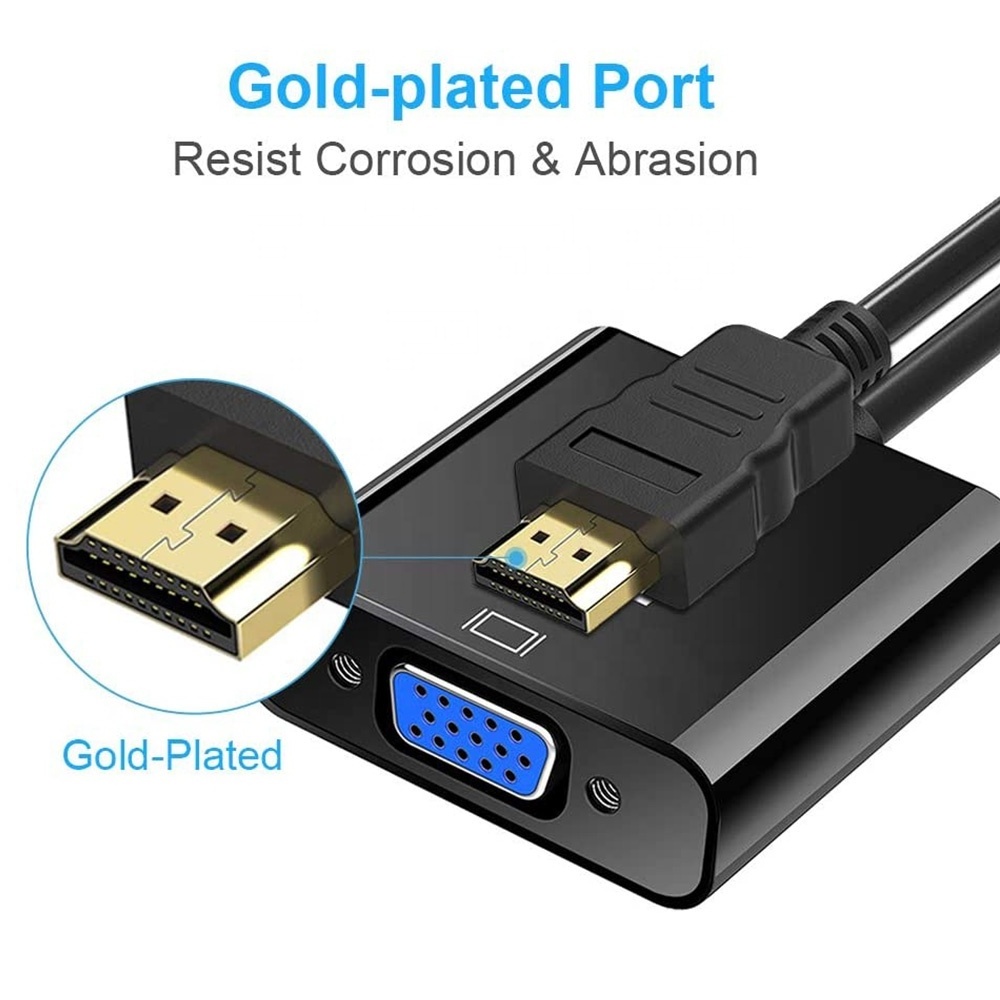 Promotion Factory Price Premium 1080P 60Hz HDMI to VGA Converter Adapter Cable with Audio for Different Market HDMI to VGA Adapt