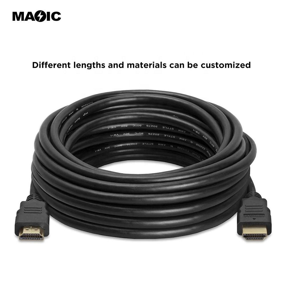 Fast Delivery Stock High Speed HDMI 4K 1080P PVC Injection Nickel Plated Head 1.5M Male to Male HDMI Cord Cable for HDTV, DVD