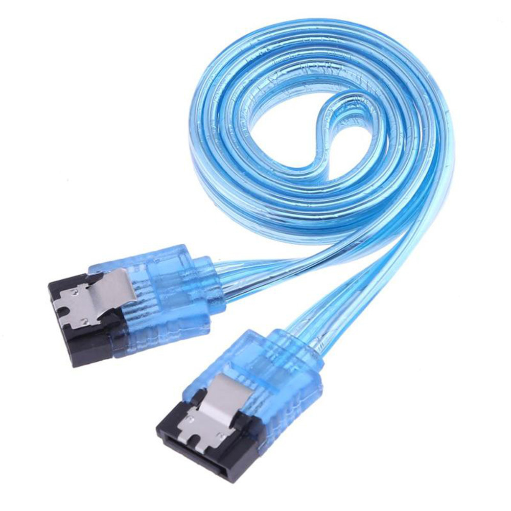 OEM Service 50cm 26AWG 6Gbps High Speed Hard Disk Serial Data Cable 7Pin Male To Male Sata 3.0  Cable Sata Cable With Clip