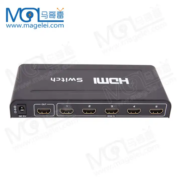 Magelei Hot Sale Metal Shell 5 Por Hdmi Switch Box 1080P 4K Hdmi Switch 5 In 1 Out HDMI Video Switcher 5X1