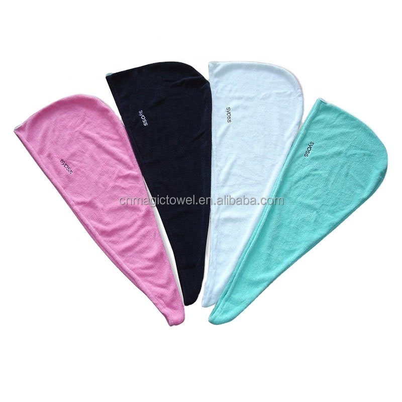 luxury high quality microfiber wrap turban  button on top large salon girl curly hair product towels for lady