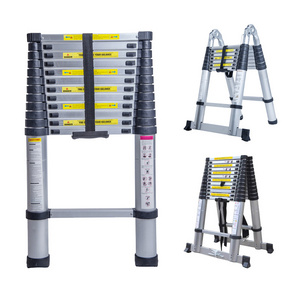 Step Foldable Extension Ladders Aluminum Stairs Work Platform Step Ladder with EN131 3 Sections Aluminium Heavy Duty Aluminum