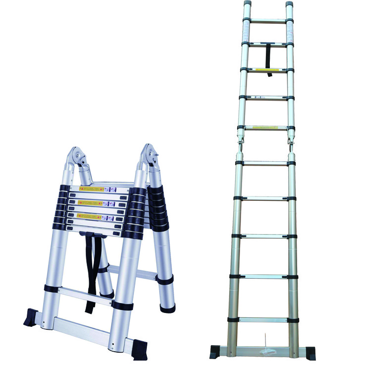 2.6m 3.2m 3.8m 4.1m 4.4m Adjustable Telescopic Ladders Aluminium Series Mill Aluminum Heavy Duty Square Base Shoe Step Ladders