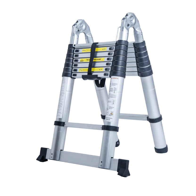 2.6m 3.2m 3.8m 4.1m 4.4m Adjustable Telescopic Ladders Aluminium Series Mill Aluminum Heavy Duty Square Base Shoe Step Ladders