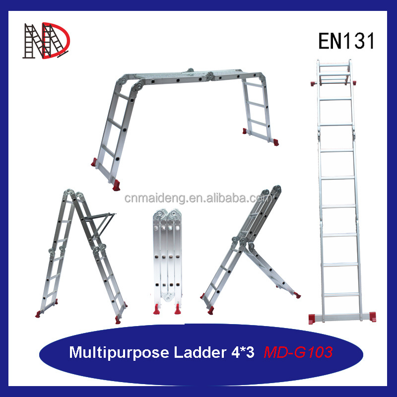 Safety 4x2 4x3 4x4 4x5 4x6 Aluminium Multi-functional folding step ladders with EN131 for OEM