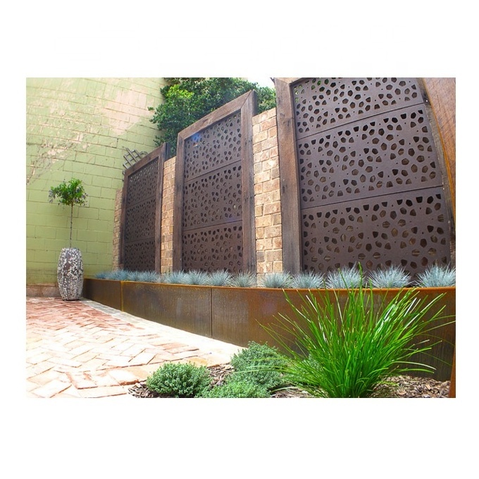 Coated Steel Decorative Outdoor Patio Laser Cut Aluminum Screen Panels Recent Privacy Fence and Gate Design for Backyard Use