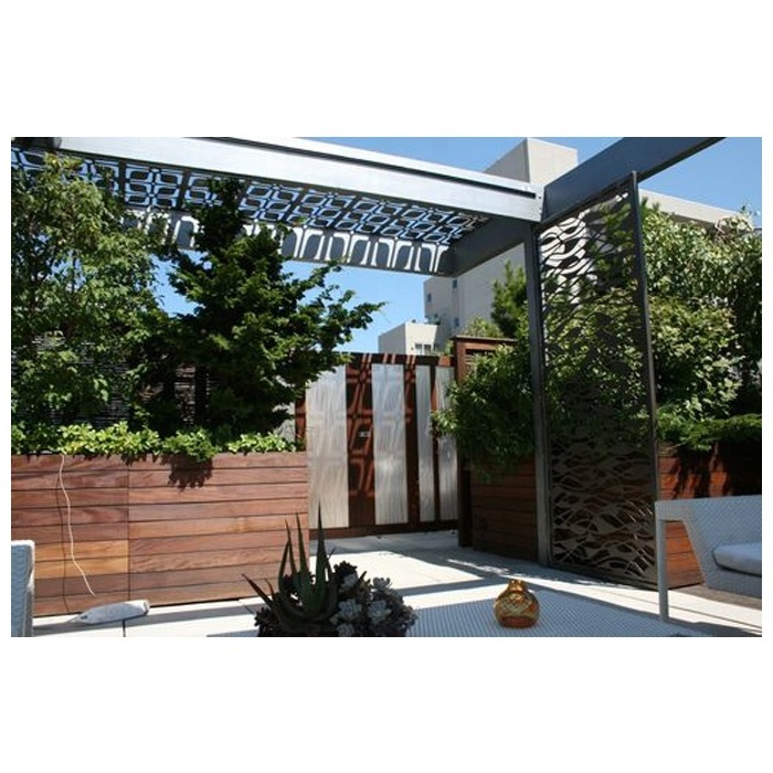 Coated Steel Decorative Outdoor Patio Laser Cut Aluminum Screen Panels Recent Privacy Fence and Gate Design for Backyard Use