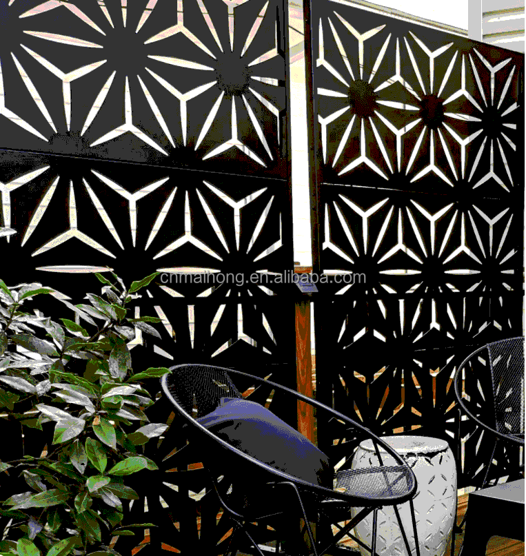 ECO FRIENDLY Decorative Laser Cut Aluminum Fencing Panels Corten steel Swimming Pool Fences Metal Screen Garden Fence