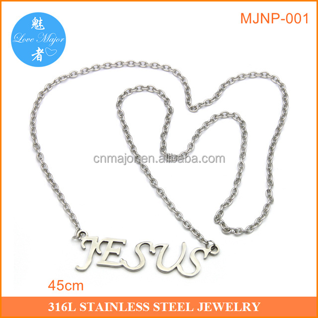 Fashion Jewel Stainless Steel Jewelry Letter Statement Necklace For Women Gift Curb Chain