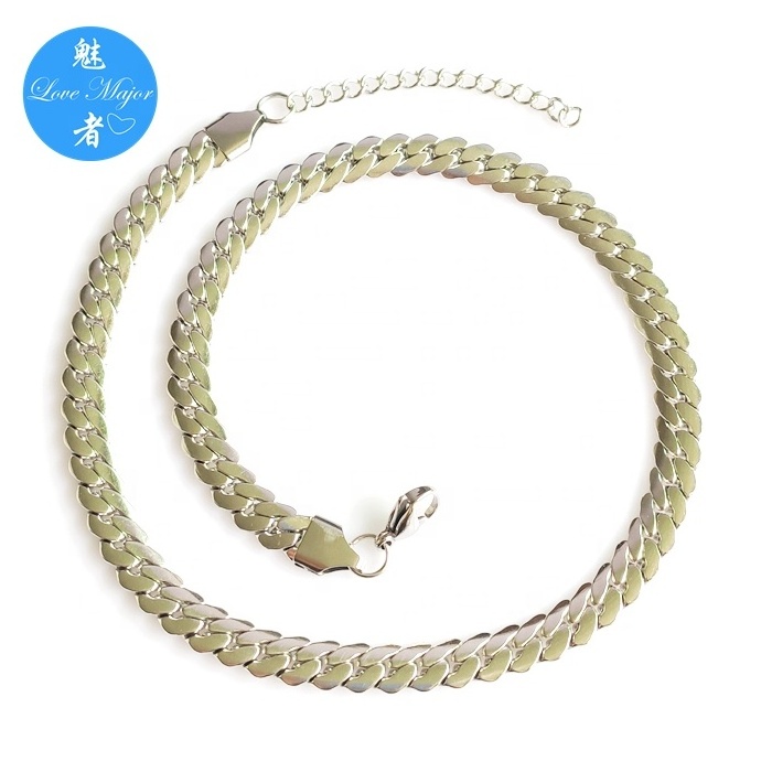 Fashion Pressed Curb Chain Women Stainless Steel Jewelry Necklace for Men and Women Gift