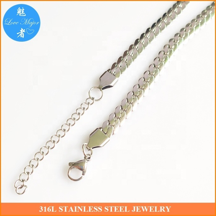 Fashion Pressed Curb Chain Women Stainless Steel Jewelry Necklace for Men and Women Gift