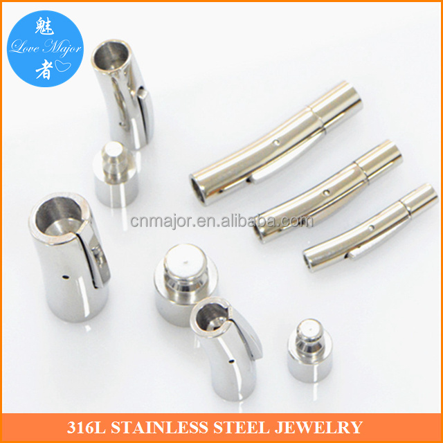 Stainless Steel Clasp For Round Leather Bracelet Jewelry Making Press Design