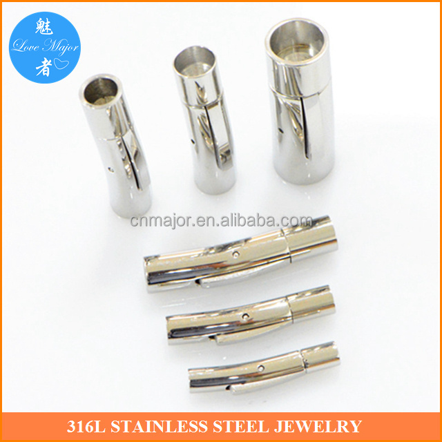 Stainless Steel Clasp For Round Leather Bracelet Jewelry Making Press Design