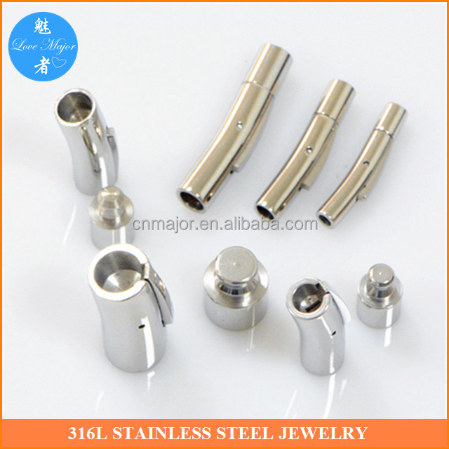 Stainless Steel Clasp For Round Leather Bracelet Jewelry Making Press Design