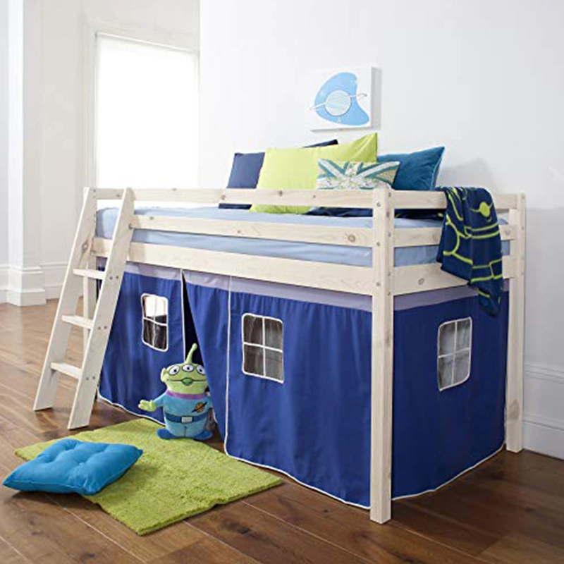 Contemporary Wooden Kids Tent Bed Chinese Child Bunk Bed with Stair Slide for Bedroom