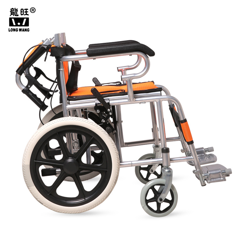 Steel wheelchair with swinging foot pedals 20-inch seat with movable armrests manual wheelchair