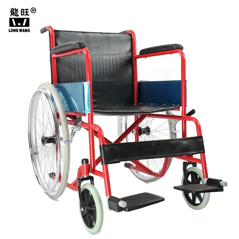 Economy basic standard wheelchairs 809 wheel chair with blue red green black color options silla de ruedas