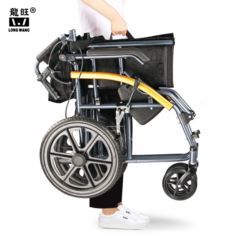 Lift with one hand Backrest collapsible leg drag collapsible armrest can lift light wheelchair hot seller