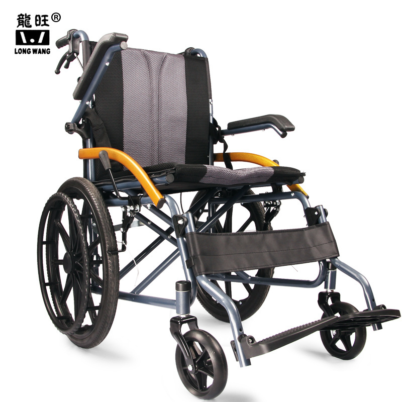 Steel wheelchair with swinging foot pedals 20-inch seat with movable armrests manual wheelchair