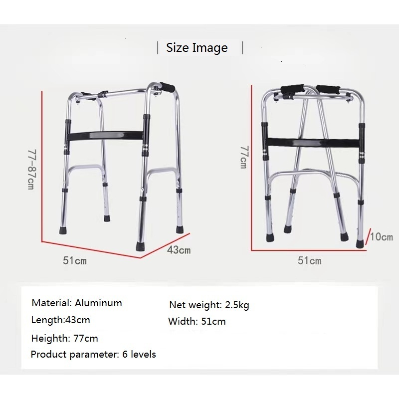 Cart Walk Aids 2 Wheel Walker Rolator Aluminum Walker With Wheel For Elderly walker for disabled Rehabilitation Therapy Supplies