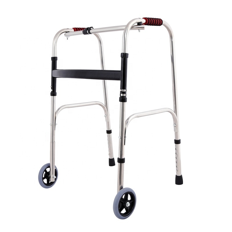 Cart Walk Aids 2 Wheel Walker Rolator Aluminum Walker With Wheel For Elderly walker for disabled Rehabilitation Therapy Supplies