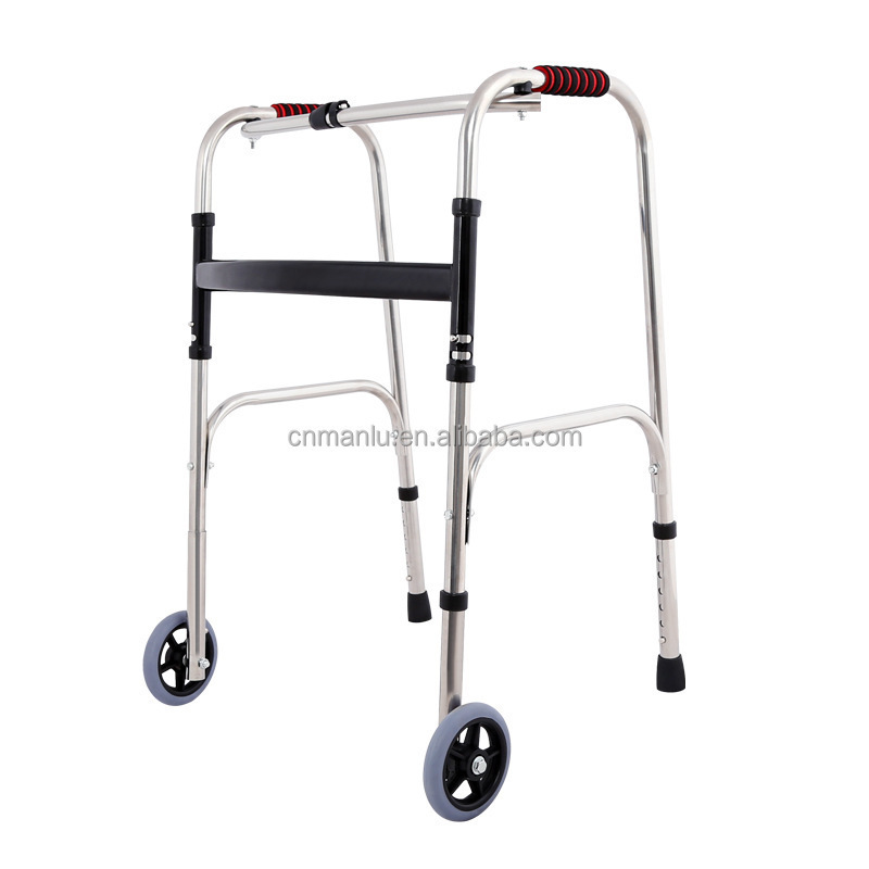 Cart Walk Aids 2 Wheel Walker Rolator Aluminum Walker With Wheel For Elderly walker for disabled Rehabilitation Therapy Supplies