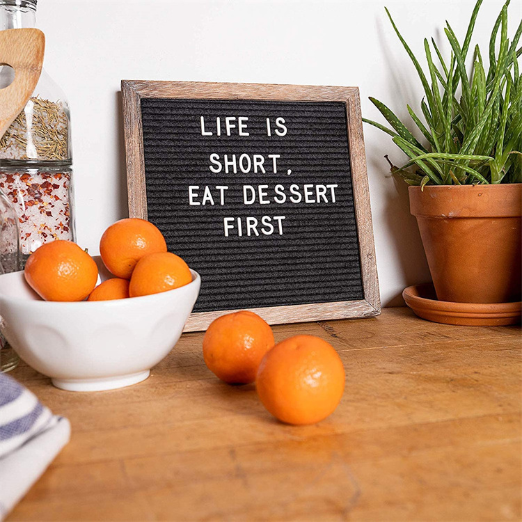 10x10in Rustic Changeable Letter Board Felt Message Letter Board with Letters for Baby Announcements Milestones Office Decor