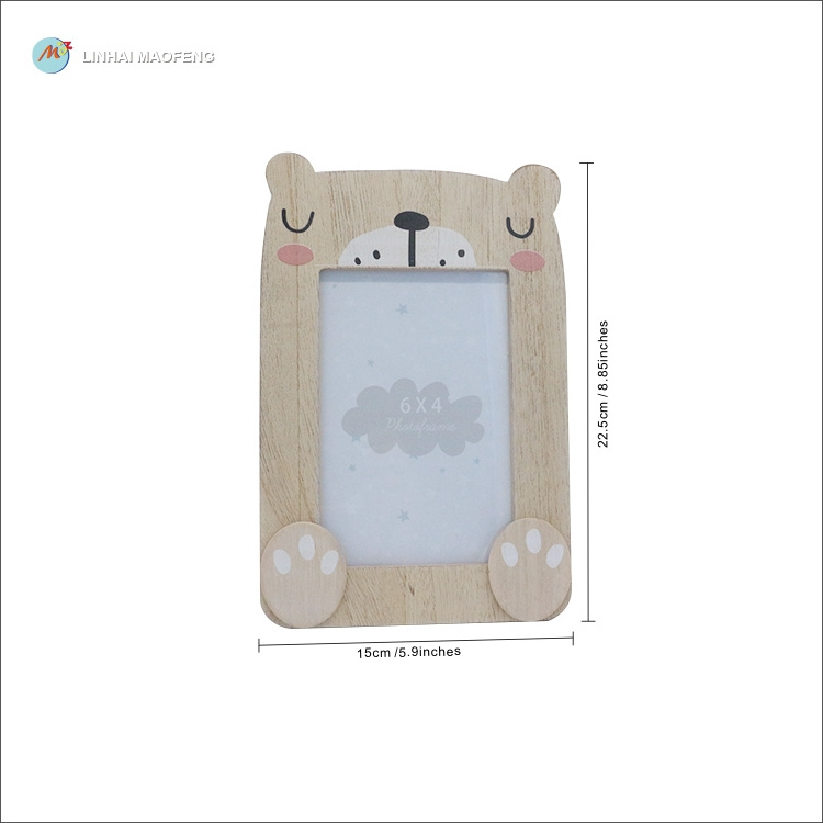 wooden bear picture frame baby photo frame