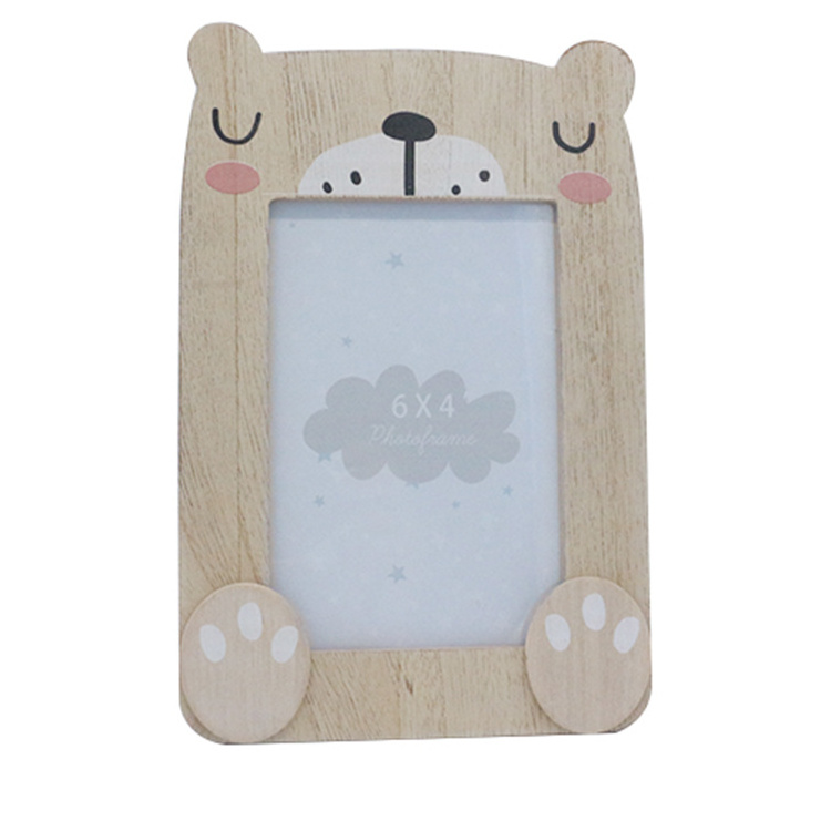 wooden bear picture frame baby photo frame